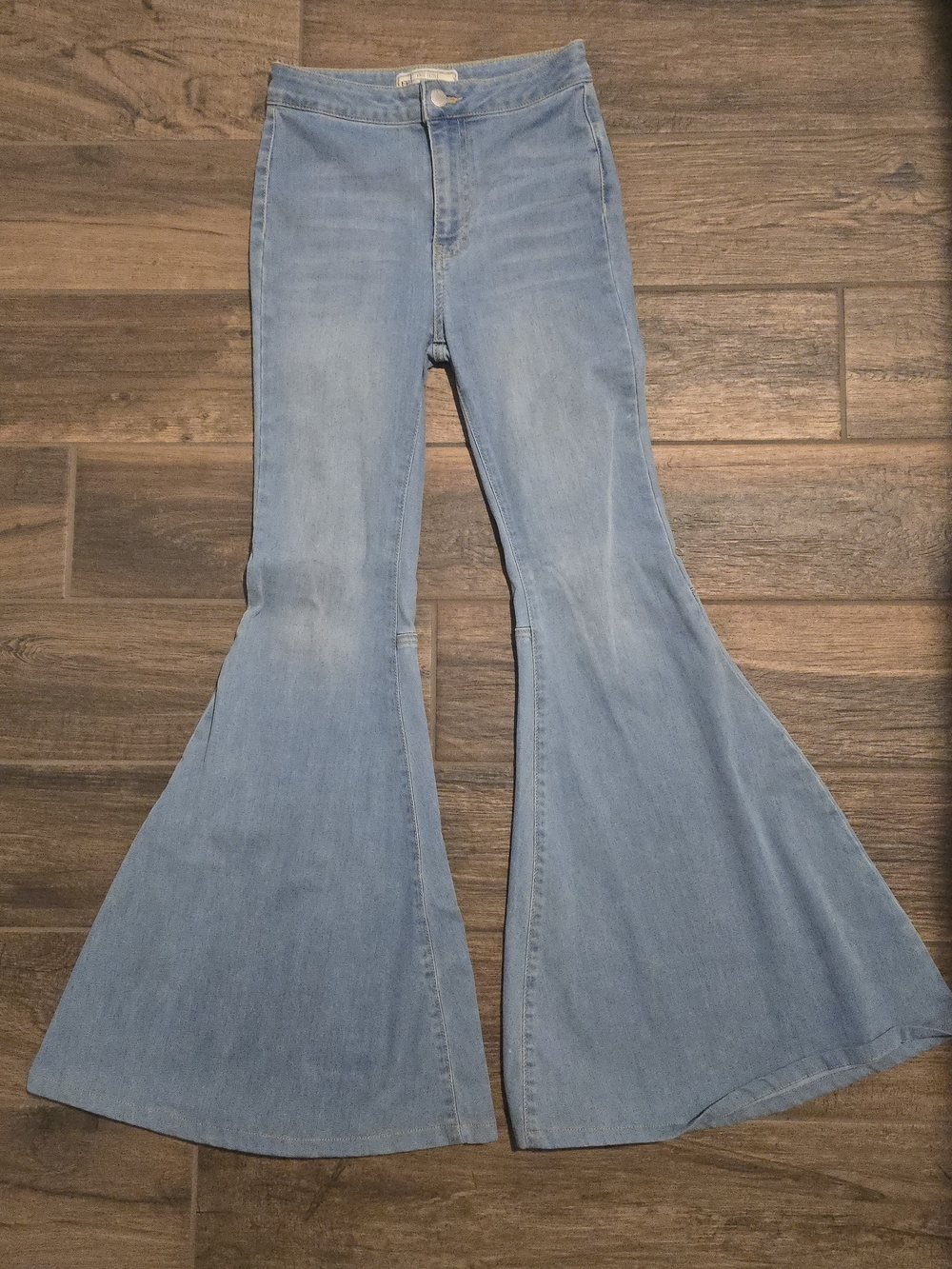 Size 24 Free People Light Wash Blue Flare Jeans
